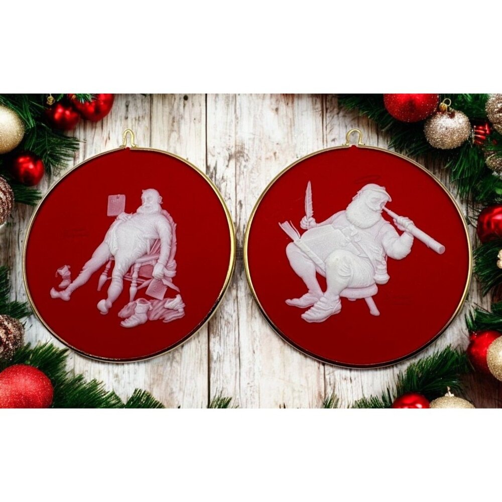 Hallmark Norman Rockwell Cameo Christmas Ornaments Checking Up All a Good Night